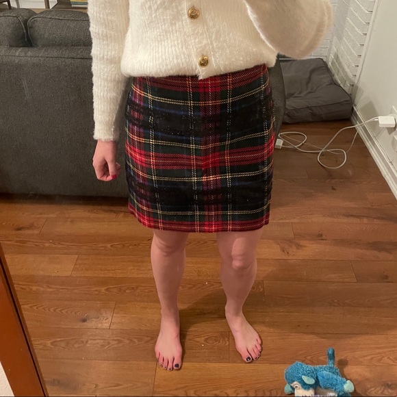 J. Crew Lurex Stewart Tartan Mini Skirt - Picture 4 of 7